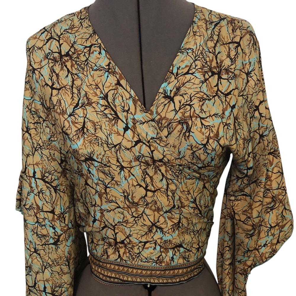 India Boutique Tie Wrap Top Size M